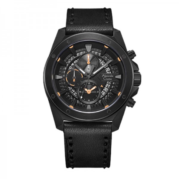 Alexandre Christie AC 6594 Black Orange Leather MCLIPBAOR